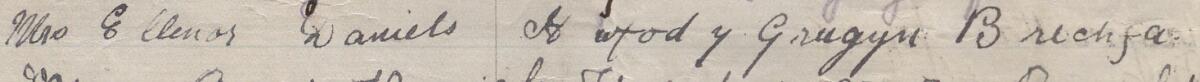 Image of Mrs Elenor Daniels's signature and address in the petition