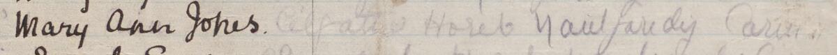 Image of Mary Ann Jones's signature and address in the petition