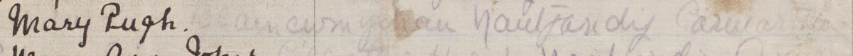 Image of Mary Pugh's signature and address in the petition
