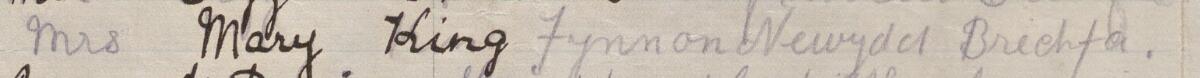 Image of Mrs Mary King's signature and address in the petition