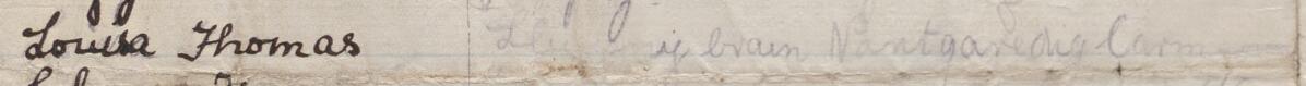 Image of Louisa Thomas's signature and address in the petition