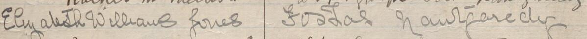 Image of Elizabeth Williams Jones's signature and address in the petition