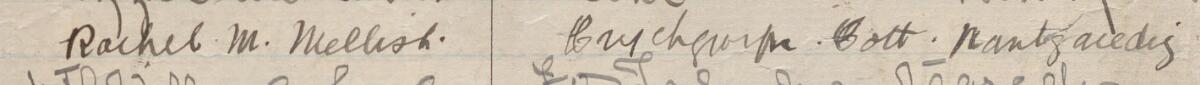 Image of Rachel M Mellish's signature and address in the petition