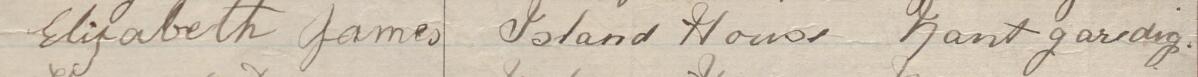 Image of Elizabeth James's signature and address in the petition