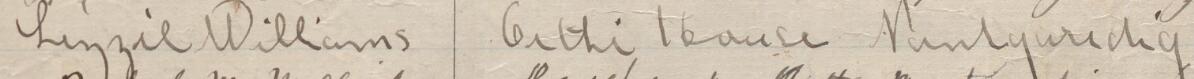 Image of Lizzie Williams's signature and address in the petition