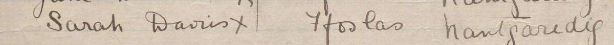 Image of Sarah Davies's signature and address in the petition