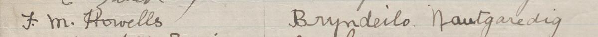 Image of J M Howells's signature and address in the petition