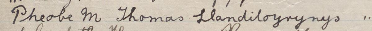 Image of Pheobe M Thomas's signature and address in the petition