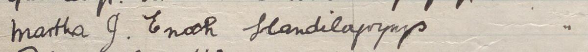 Image of Martha J Enoch's signature and address in the petition