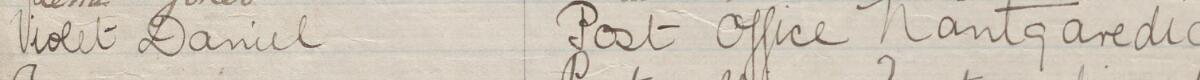 Image of Violet Daniel's signature and address in the petition