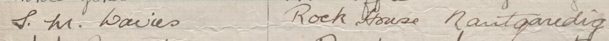 Image of S M Davies's signature and address in the petition