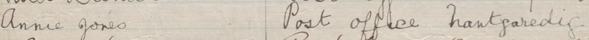 Image of Annie Jones's signature and address in the petition