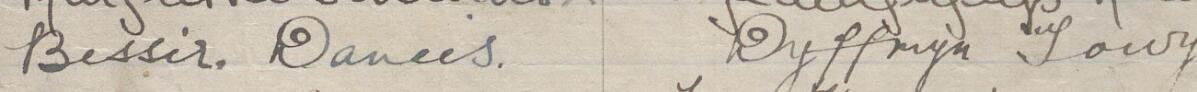 Image of Bessie Davies's signature and address in the petition