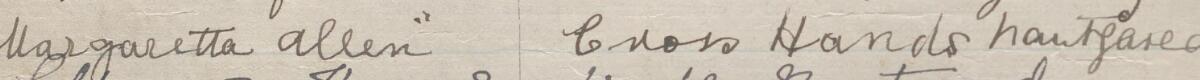 Image of Margaretta Allen's signature and address in the petition