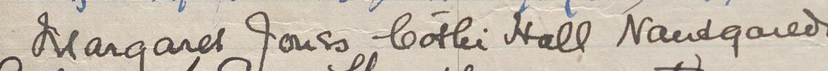 Image of Margaret Jones's signature and address in the petition