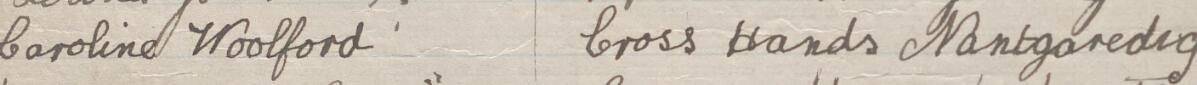 Image of Caroline Woolford's signature and address in the petition