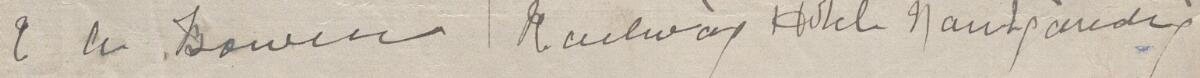 Image of E A Bowen's signature and address in the petition
