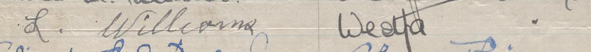 Image of L Williams's signature and address in the petition