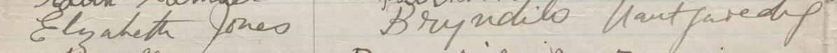 Image of Elizabeth Jones's signature and address in the petition