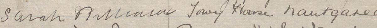 Image of Sarah Nilliams's signature and address in the petition