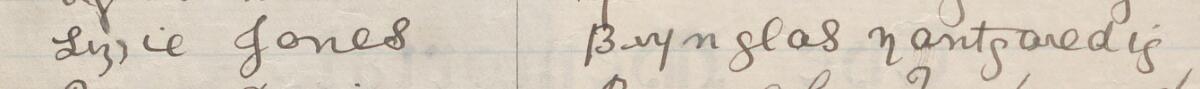 Image of Lizzie Jones's signature and address in the petition