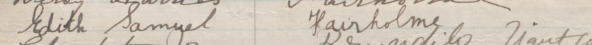Image of Edith Samuel's signature and address in the petition