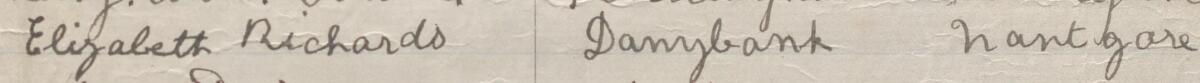 Image of Elizabeth Richards's signature and address in the petition