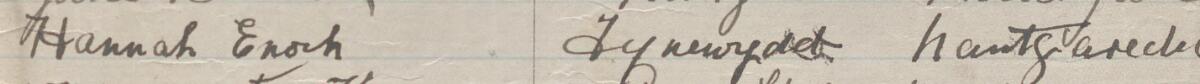 Image of Hannah Enoch's signature and address in the petition