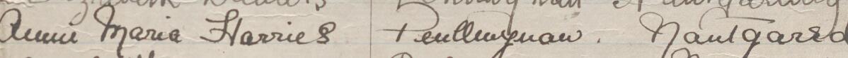 Image of Annie Marie Harries's signature and address in the petition