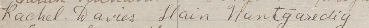Image of Rachel Davies's signature and address in the petition