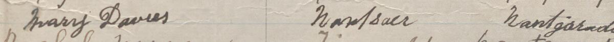 Image of Mary Davies's signature and address in the petition