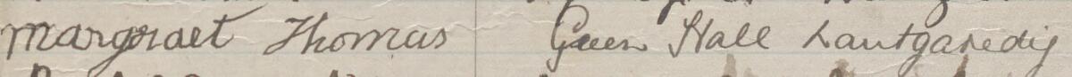 Image of Margaret Thomas's signature and address in the petition