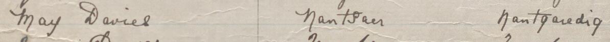 Image of May Davies's signature and address in the petition