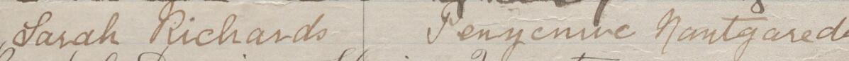 Image of Sarah Richards's signature and address in the petition