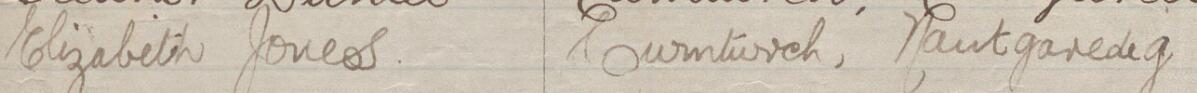 Image of Elizabeth Jones's signature and address in the petition