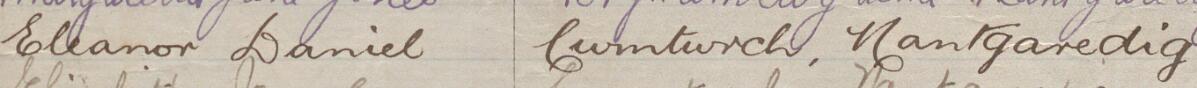 Image of Eleanor Daniel's signature and address in the petition