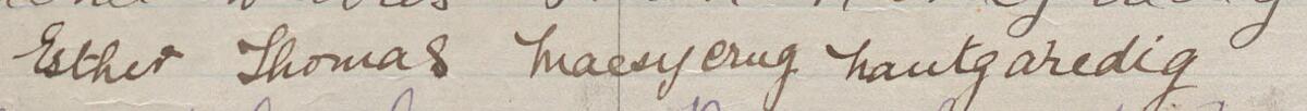Image of Esther Thomas's signature and address in the petition