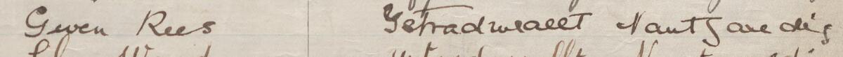 Image of Gwen Rees's signature and address in the petition