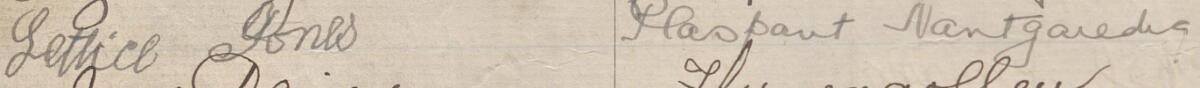 Image of Lettice Jones's signature and address in the petition