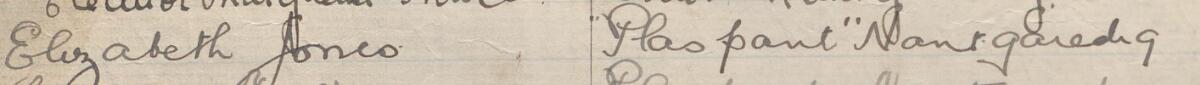 Image of Elizabeth Jones's signature and address in the petition