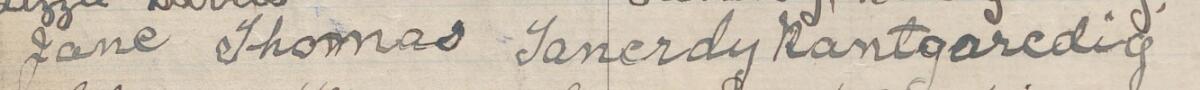 Image of Jane Thomas's signature and address in the petition