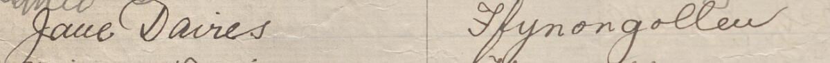 Image of Jane Davies's signature and address in the petition