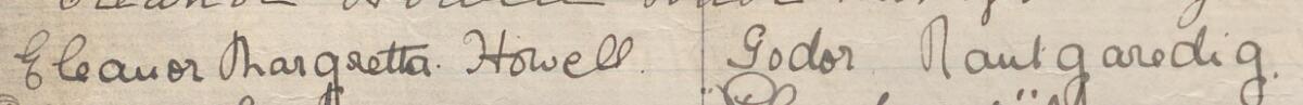 Image of Eleanor Margretta Howell's signature and address in the petition