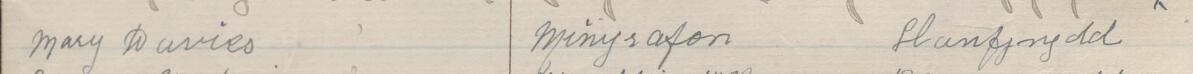 Image of Mary Davies's signature and address in the petition