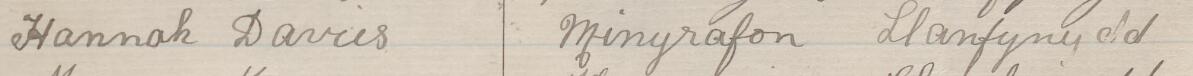 Image of Hannah Davies's signature and address in the petition