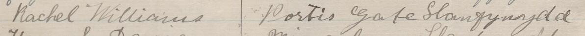 Image of Rachel Williams's signature and address in the petition