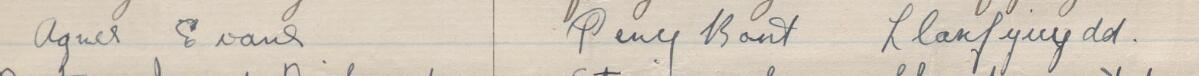 Image of Agnes Evans's signature and address in the petition