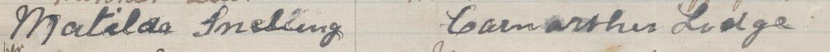 Image of Matilda Jonelleng's signature and address in the petition