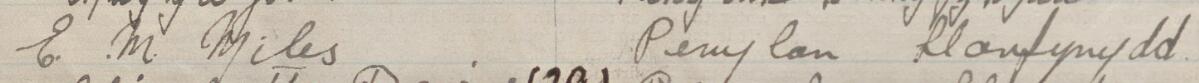 Image of E. M. Miles's signature and address in the petition