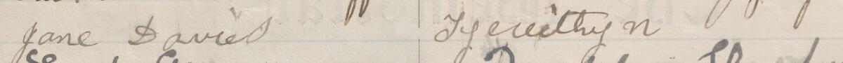 Image of Jane Davies's signature and address in the petition